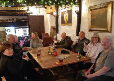 Photo of after-walk drinks at the Bankes Arms, Studland – December 30, 2023