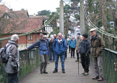 Photo of group crossing Alum Chine – Feb 17, 2024