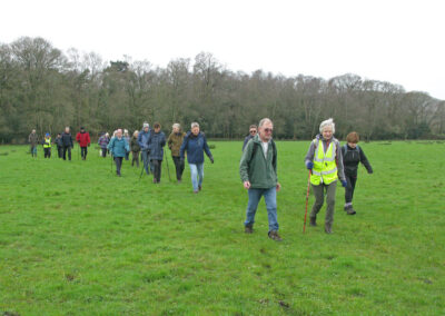 Photo of group heading towards Scotland Farm – Feb 28, 2024