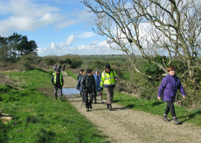 Photo taken of walkers along the Priests Way, Swanage – March 2, 2024