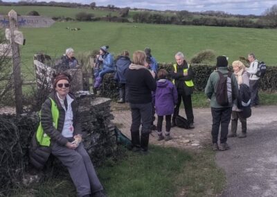 Photo of walkers taking a break at South Barn March 2, 2024