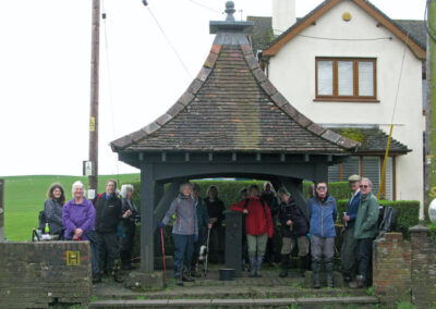 Photo of group at the old pump building in Horton – March 16, 2024