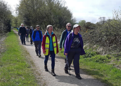 Photo of walkers on the old tramway – April 13, 2024