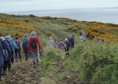 Photo of walkers on the upper coastal path – April 23, 2025