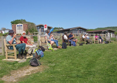 Photo of walkers enjoying ice cream at Seatown – May 3, 2025