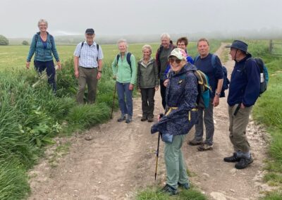 Group photo taken on the Kimmeridge and Church Knowle walk – May 24, 2025