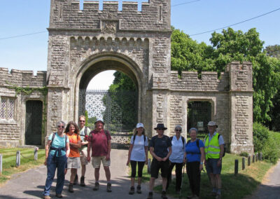 Photo of walkers at the entrance to the Crichel Park Estate – May 31, 2025