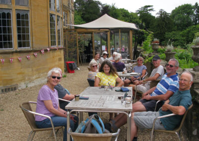 Photo of walkers at MInterne House cafe after the walk – June 25, 2025