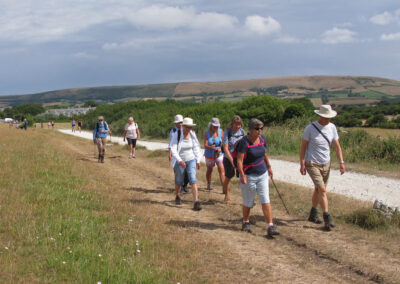 Photo of walkers leaving Spyway National Trust car park – July 19, 2025