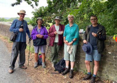 Group photo taken during rest break at Holmebridge – July 26, 2025