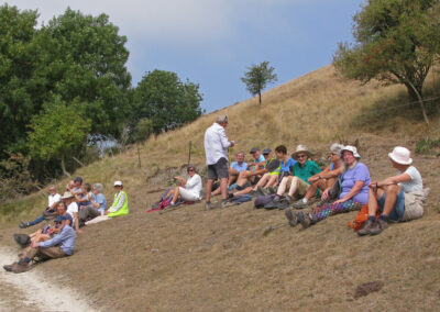 Photo of walking group on rest break – August 16, 2025