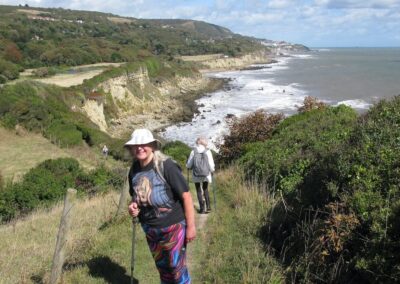 Isle of Wight HF Holiday: Photo of walkers on coast path with Ventnor in the far distance – September 4, 2025