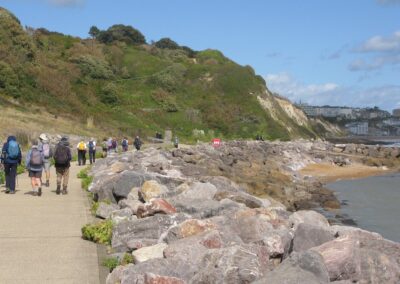 Isle of Wight HF Holiday: Photo of walkers passing coastal defences – September 4, 2025