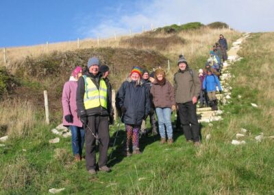 Photo of walkers on the new National Trust path past Bonvils to the coast – November 19, 2025