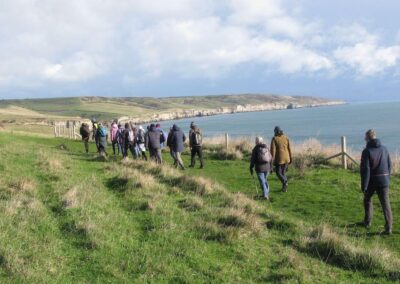 Photo of walkers on the coast path near Winspit – November 19, 2025