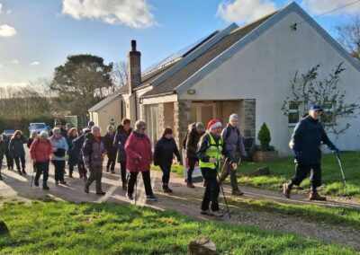 Photo of walkers at Church Knowle village hall – December 20, 2025