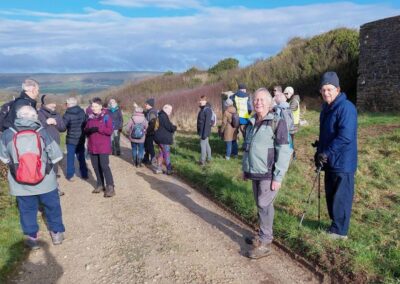 Group photo taken at the restored South Barn Lime Kiln on the Priest's Way – February 4, 2026