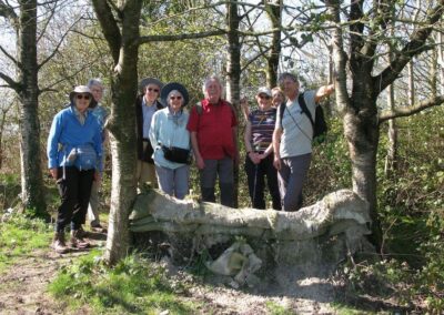 Walkers pose in a bunker used as a practice firing position – March 18, 2026