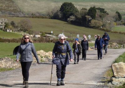 Photo of walkers near Harman's Cross on the way to Corfe Castle – March 28, 2026
