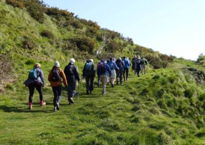 Photo of walkers climbing Knowle Hill – April 22, 2026