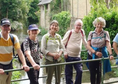 Group photo on one of the millstream bridges at Burton Bradstock – May 9, 2026