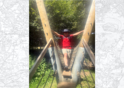 Photo of group leader on a rope bridge – July 1, 2026